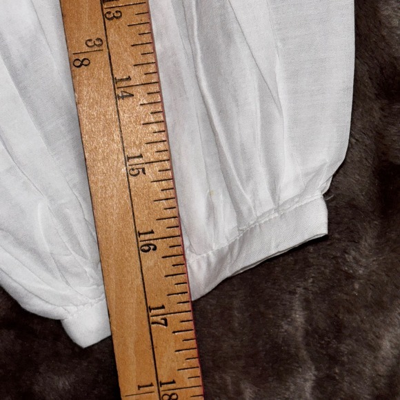 Madewell White Puff Sleeve Tee NWT XS‎ Sheer Poplin Sleeve Cotton Top - Picture 9 of 11